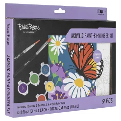 Brea Reese® Acrylic Paint-By-Number Kit, Butterfly Flower