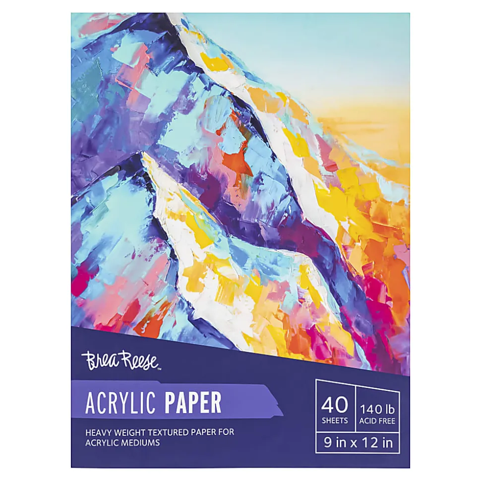 Brea Reese Acrylic Paper Pad, 9" x 12", 40 Sheets, White