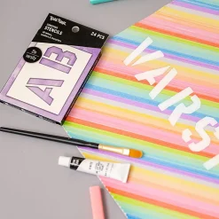 Brea Reese Cardstock Stencils, Varsity Letters, 2", White, Pack Of 24 Stencils