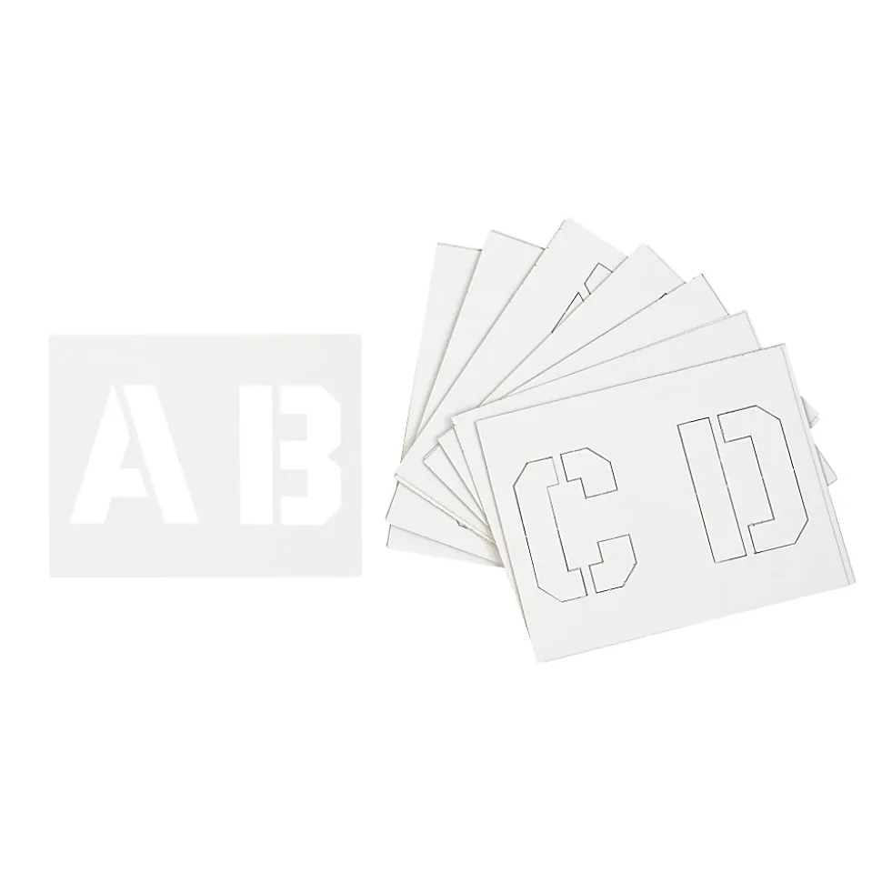 Brea Reese Cardstock Stencils, Varsity Letters, 2", White, Pack Of 24 Stencils