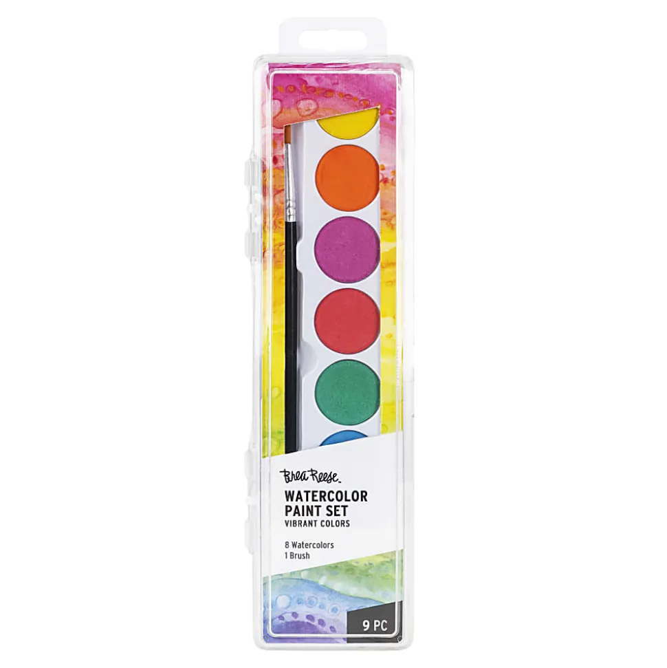 Brea Reese 8-Color Beginner Watercolor Paint Set, Vibrant