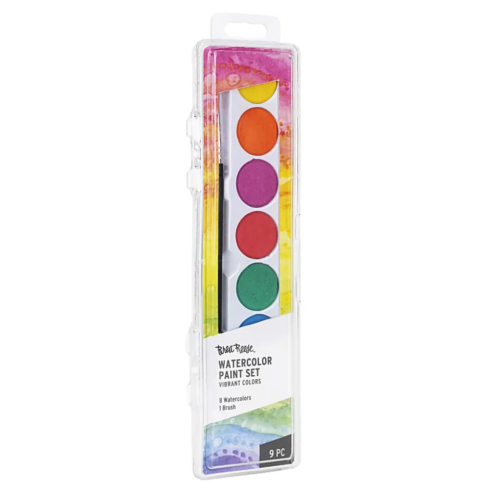 Brea Reese 8-Color Beginner Watercolor Paint Set, Vibrant