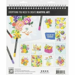 Brea Reese® Color-by-Number Marker Pad Kit, Fruit & Floral Designs