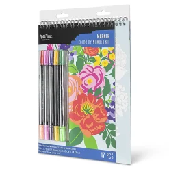 Brea Reese® Color-by-Number Marker Pad Kit, Fruit & Floral Designs