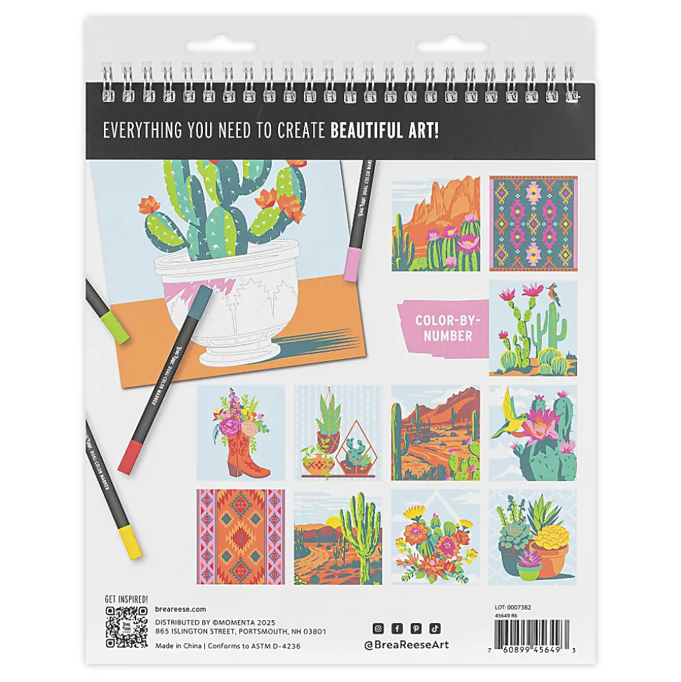 Brea Reese® Color-by-Number Marker Pad Kit, Western Desert Landscapes