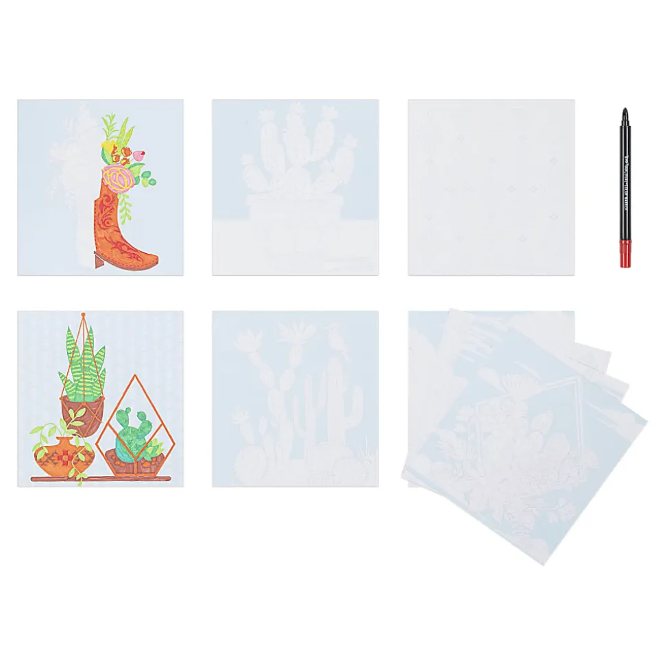Brea Reese® Color-by-Number Marker Pad Kit, Western Desert Landscapes