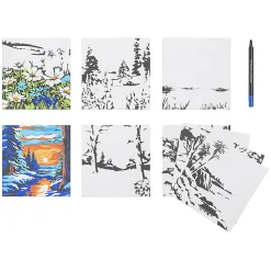 Brea Reese® Color-by-Number Marker Pad Kit, Mountain Landscapes
