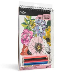 Brea Reese® Color-by-Number Paper Pad Kit, Floral Designs