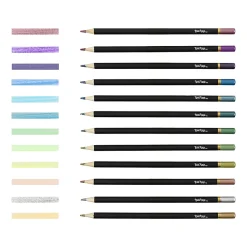 Brea Reese Colored Pencils, Metallic Colors, Pack Of 12 Pencils