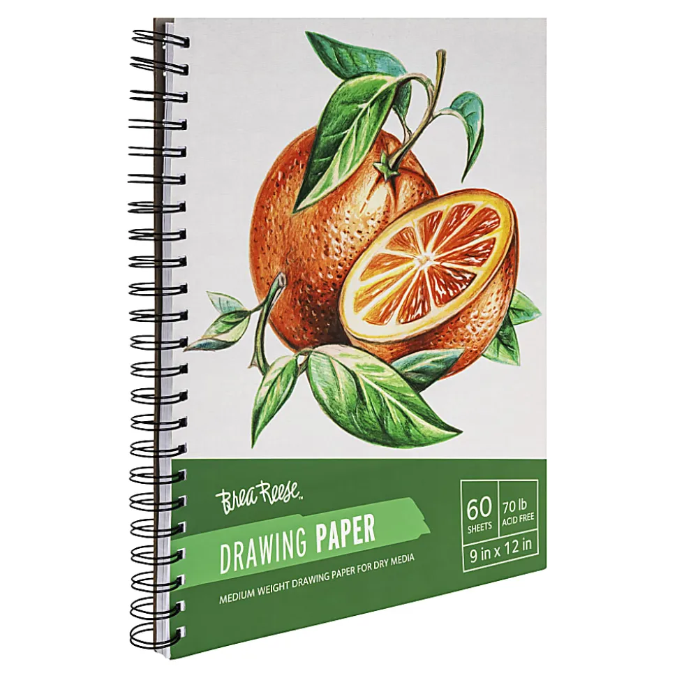 Brea Reese Drawing Paper Pad, 9" x 12", 60 Sheets, White