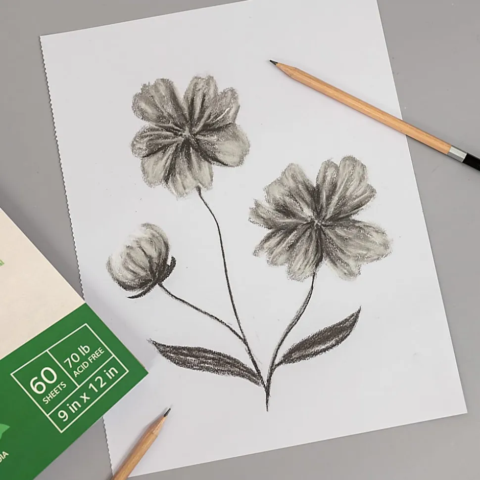 Brea Reese Drawing Paper Pad, 9" x 12", 60 Sheets, White