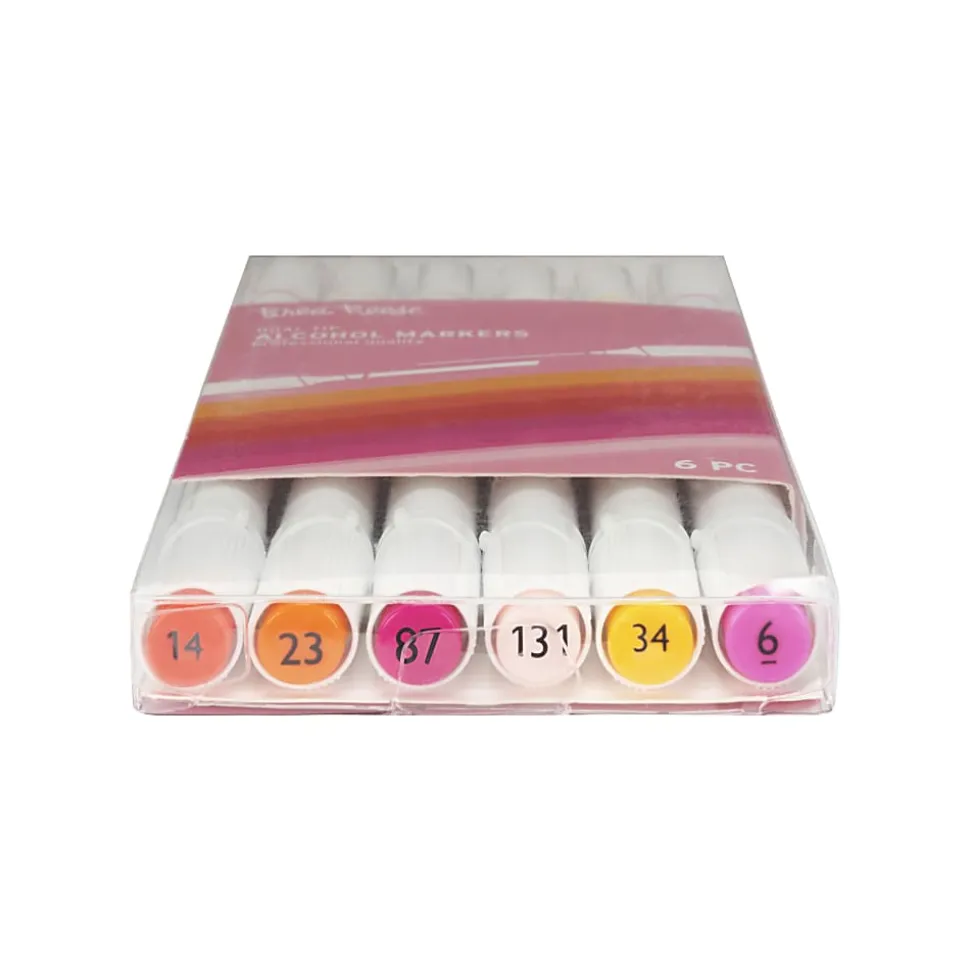 Brea Reese Dual-Tip Alcohol Markers, Warm Tones, Pack Of 6 Markers