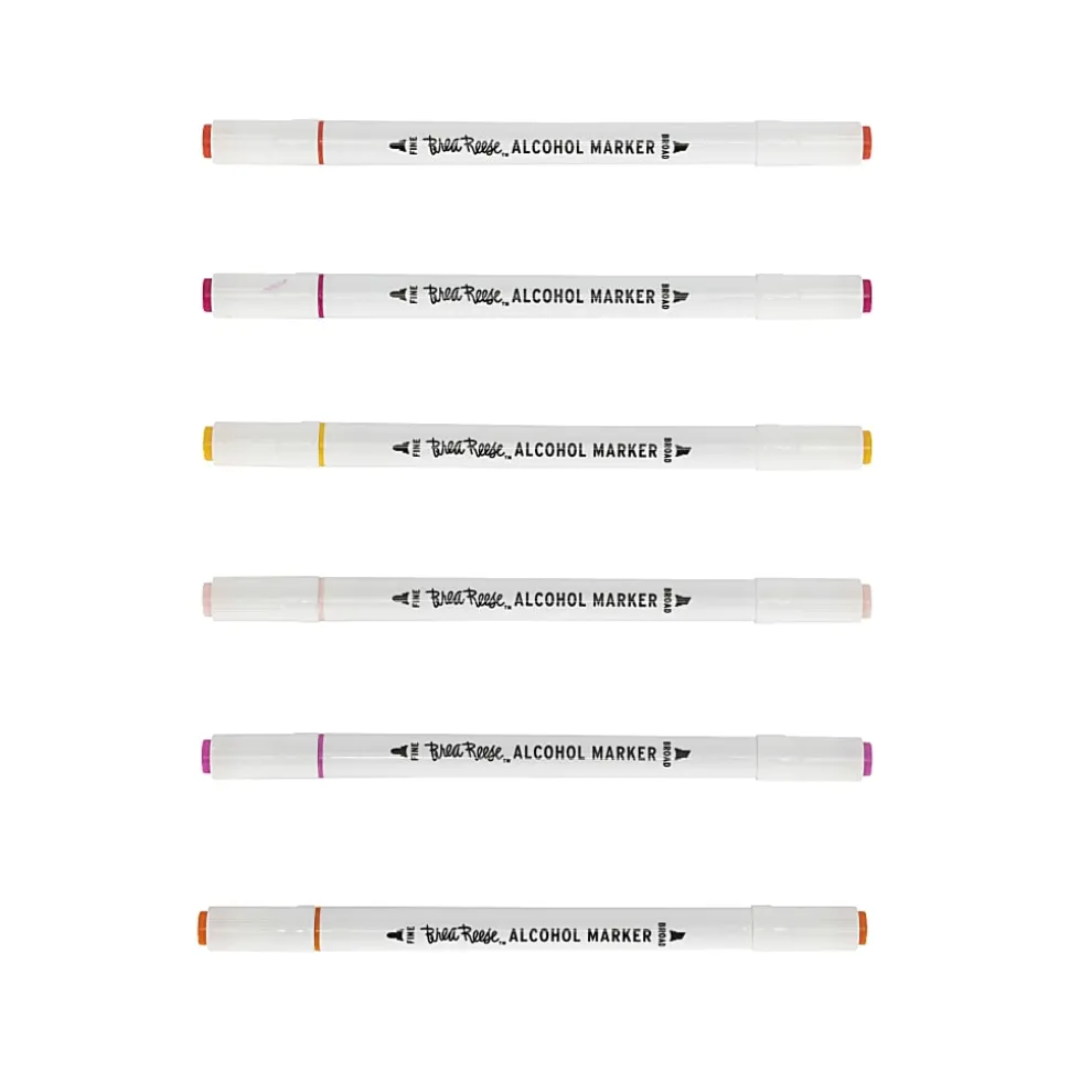 Brea Reese Dual-Tip Alcohol Markers, Warm Tones, Pack Of 6 Markers