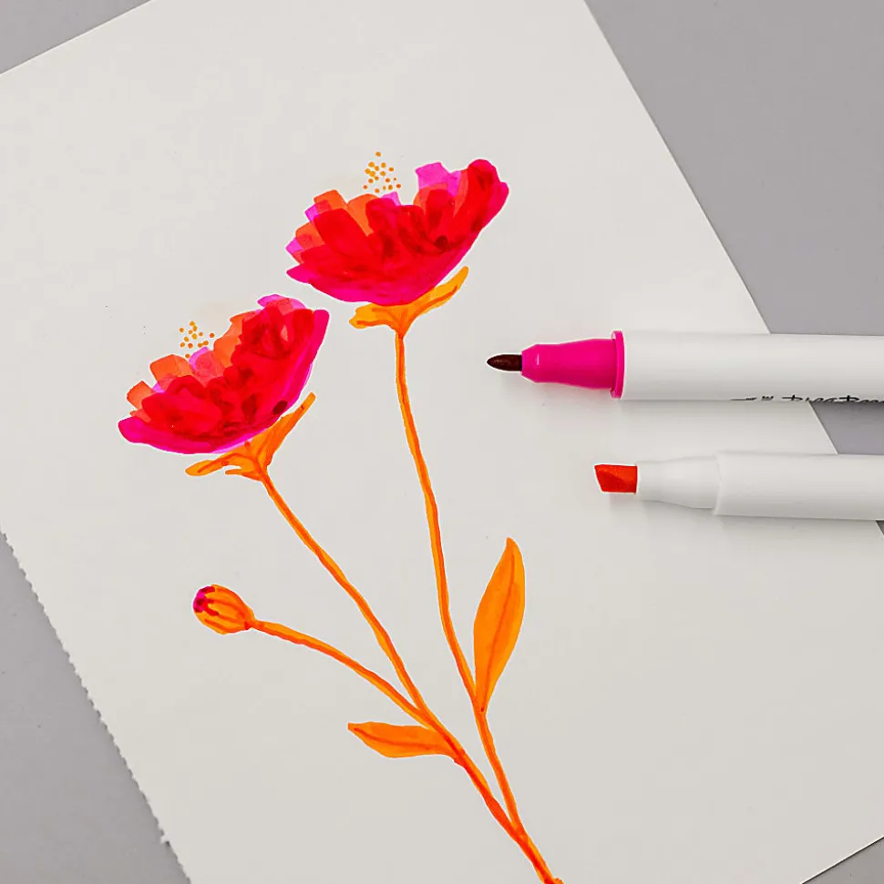 Brea Reese Dual-Tip Alcohol Markers, Warm Tones, Pack Of 6 Markers