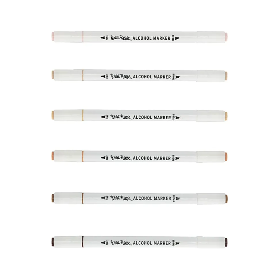 Brea Reese Dual-Tip Alcohol Markers, Neutrals, Pack Of 6 Markers