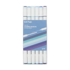Brea Reese Dual-Tip Alcohol Markers, Blues, Pack Of 6 Markers