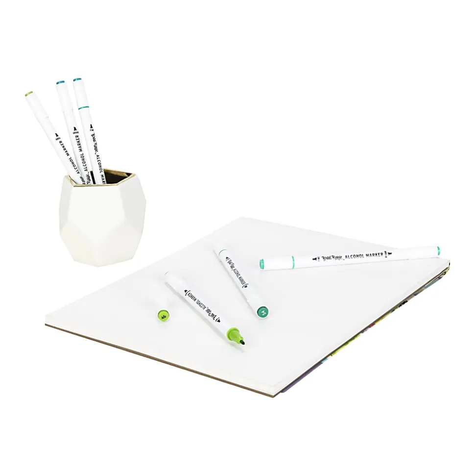 Brea Reese Dual-Tip Alcohol Markers, Greens, Pack Of 6 Markers