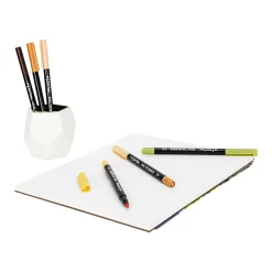 Brea Reese Dual-Tip Brush Markers, Neutrals, Pack Of 6 Markers