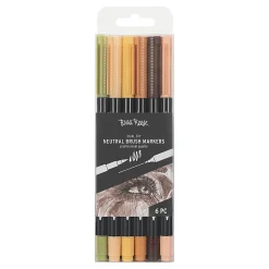 Brea Reese Dual-Tip Brush Markers, Neutrals, Pack Of 6 Markers