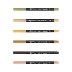 Brea Reese Dual-Tip Brush Markers, Neutrals, Pack Of 6 Markers