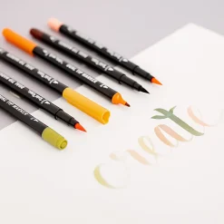 Brea Reese Dual-Tip Brush Markers, Neutrals, Pack Of 6 Markers