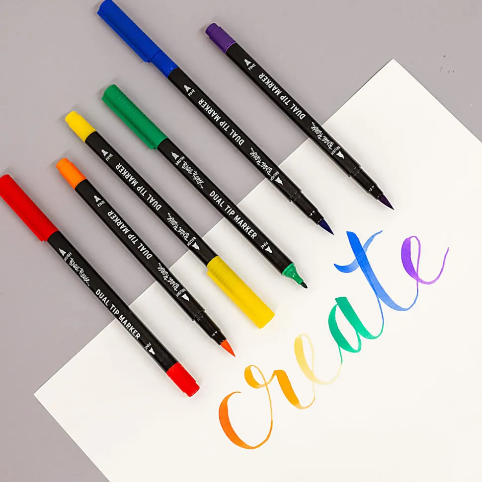Brea Reese Dual-Tip Brush Markers, Classic, Pack Of 6 Markers