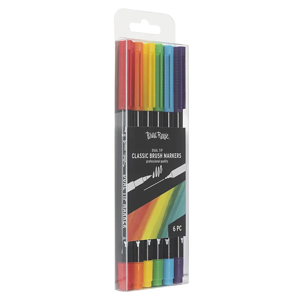 Brea Reese Dual-Tip Brush Markers, Classic, Pack Of 6 Markers