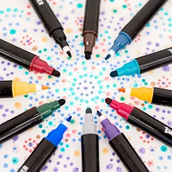 Brea Reese Dual-Tip Dot Markers, Pack Of 12 Markers, Twin Tip, Jewel-Toned Ink Colors
