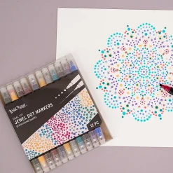 Brea Reese Dual-Tip Dot Markers, Pack Of 12 Markers, Twin Tip, Jewel-Toned Ink Colors