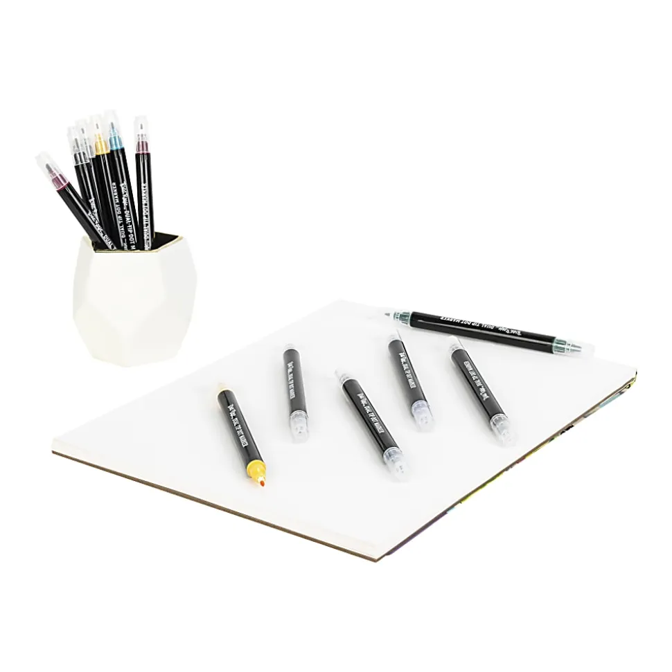 Brea Reese Dual-Tip Dot Markers, Pack Of 12 Markers, Twin Tip, Jewel-Toned Ink Colors