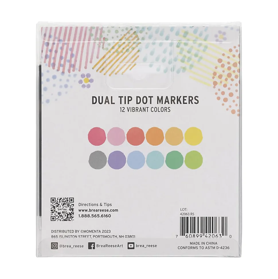 Brea Reese Dual-Tip Dot Markers, Classic, Pack Of 12 Markers