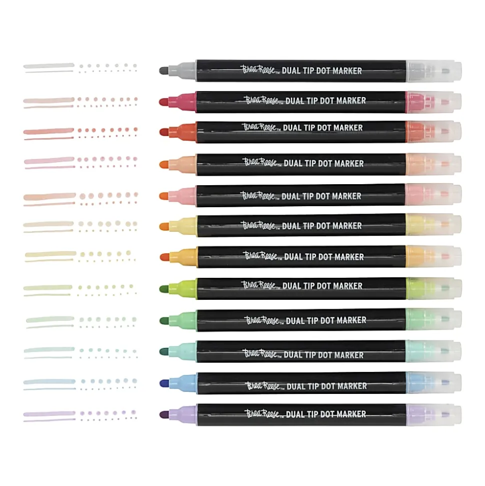 Brea Reese Dual-Tip Dot Markers, Classic, Pack Of 12 Markers
