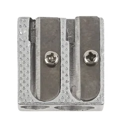 Brea Reese 2-Hole Handheld Metal Pencil Sharpener, Silver