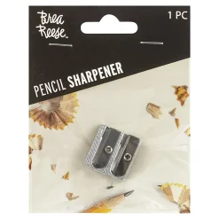 Brea Reese 2-Hole Handheld Metal Pencil Sharpener, Silver