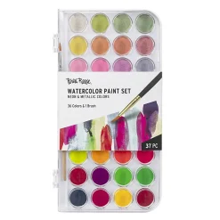 Brea Reese Large 36-Color Watercolor Paint Set, Neon & Metallic Colors