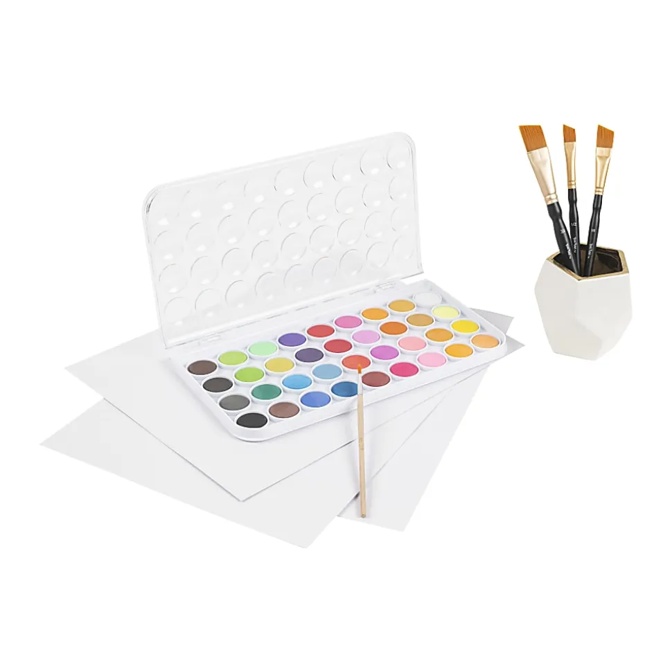 Brea Reese Large 36-Color Watercolor Paint Set, Vibrant Colors