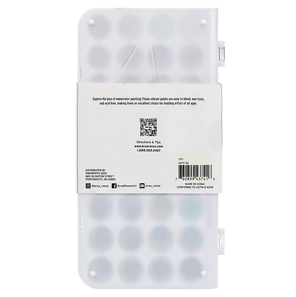 Brea Reese Large 36-Color Watercolor Paint Set, Vibrant Colors