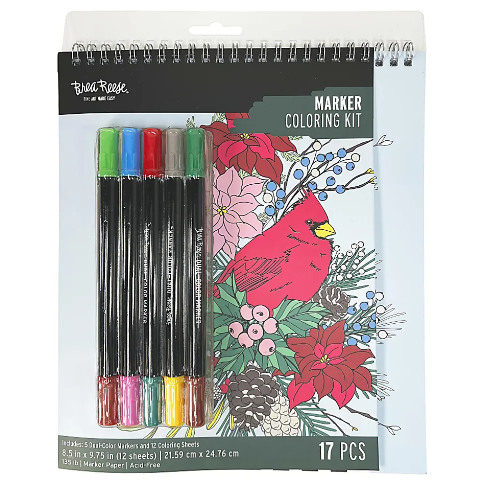 Brea Reese Marker Spiral Pad Set, Cardinal, Set Of 17 Pieces