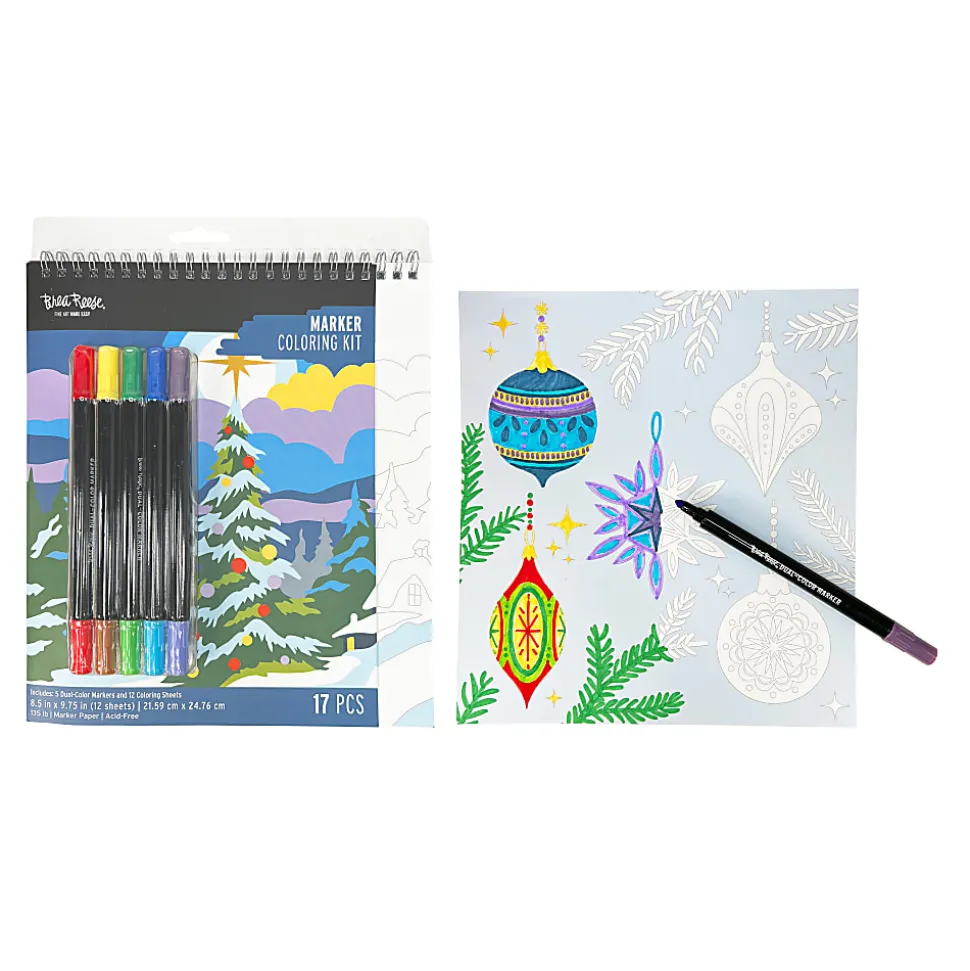Brea Reese Marker Spiral Pad Set, Christmas Tree, Set Of 17 Pieces