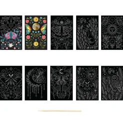 Brea Reese Mini Scratch Art Pad Set, Lunar, 3-1/2