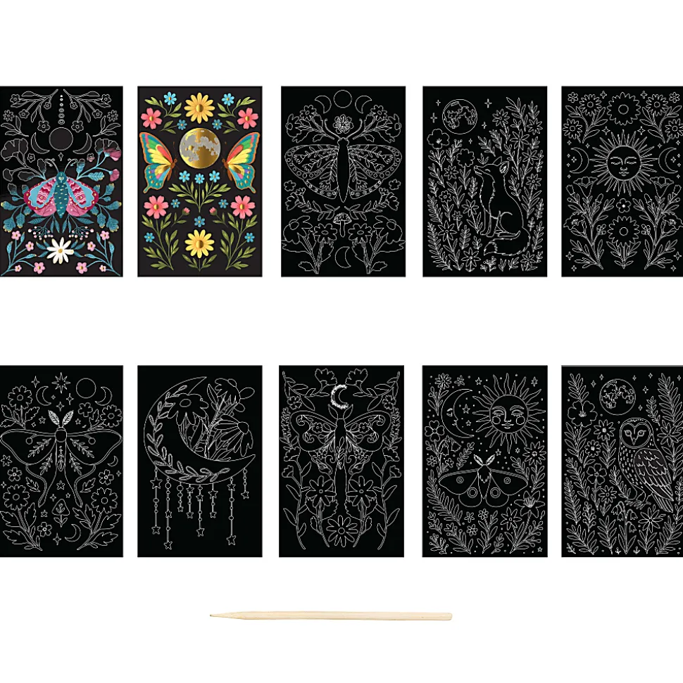 Brea Reese Mini Scratch Art Pad Set, Lunar, 3-1/2" x 5-1/2", Total Qty 1
