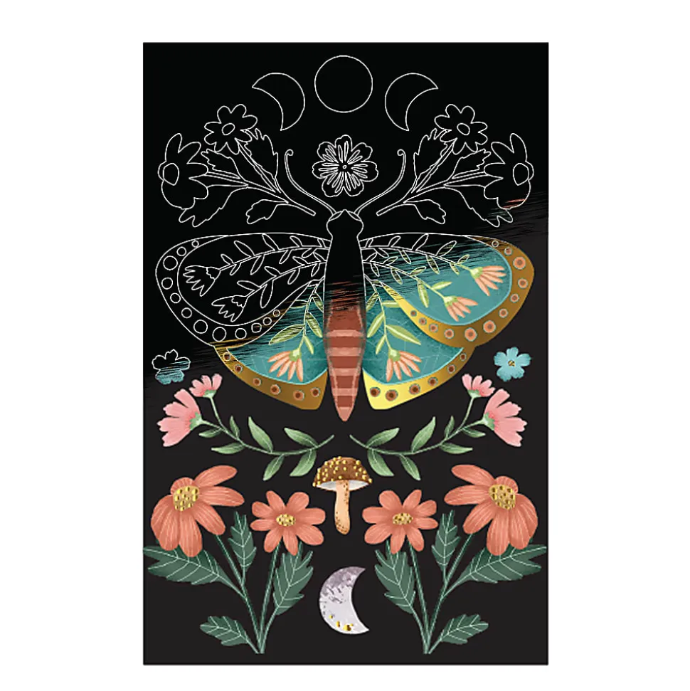 Brea Reese Mini Scratch Art Pad Set, Lunar, 3-1/2" x 5-1/2", Total Qty 1