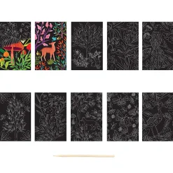 Brea Reese Mini Scratch Art Pad Set, Woodlands, 3-1/2
