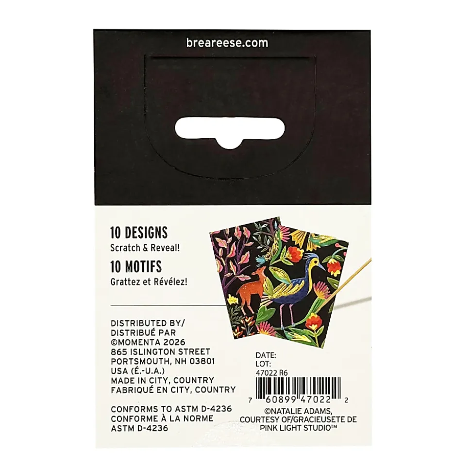 Brea Reese Mini Scratch Art Pad Set, Woodlands, 3-1/2" x 5-1/2", Total Qty 1