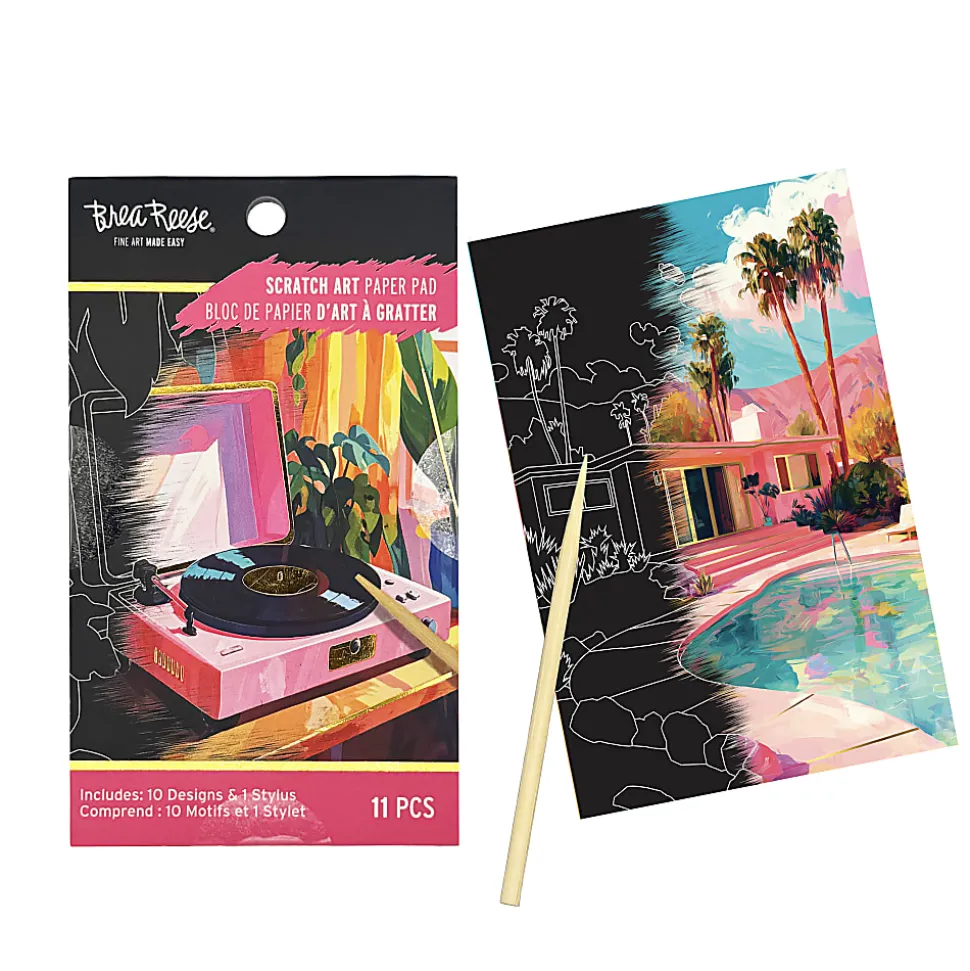Brea Reese Mini Scratch Art Pad Set, Record, 3-1/2" x 5-1/2", Total Qty 1
