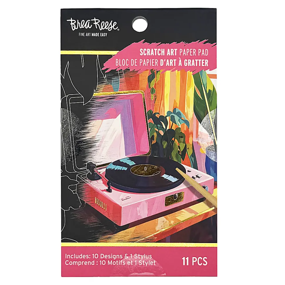 Brea Reese Mini Scratch Art Pad Set, Record, 3-1/2" x 5-1/2", Total Qty 1