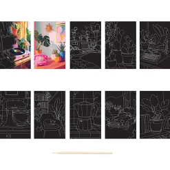 Brea Reese Mini Scratch Art Pad Set, Record, 3-1/2