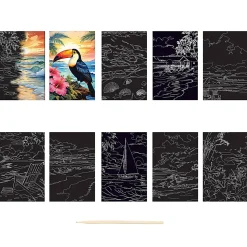 Brea Reese Mini Scratch Art Pad Set, Beach, 3-1/2