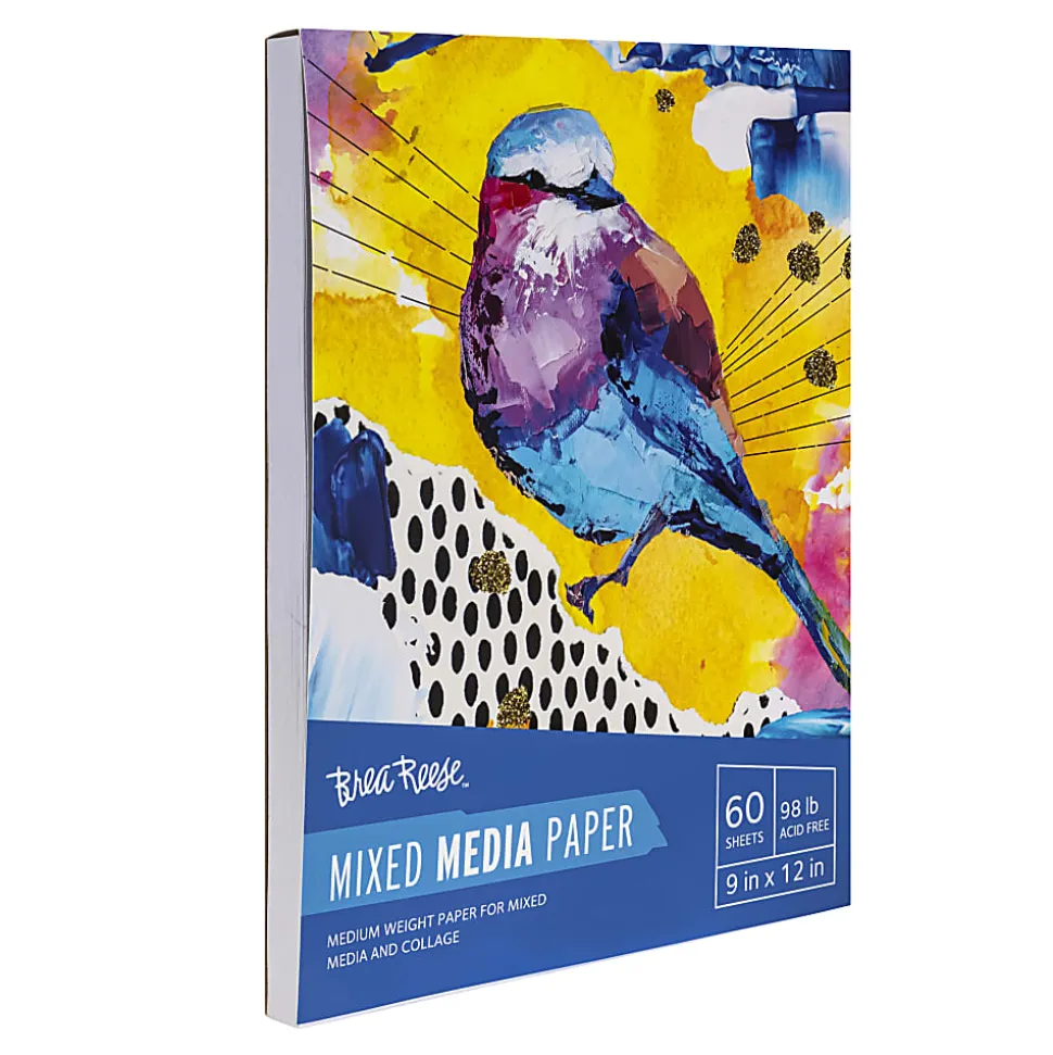 Brea Reese Mixed Media Paper Pad, 9" x 12", 60 Sheets, White