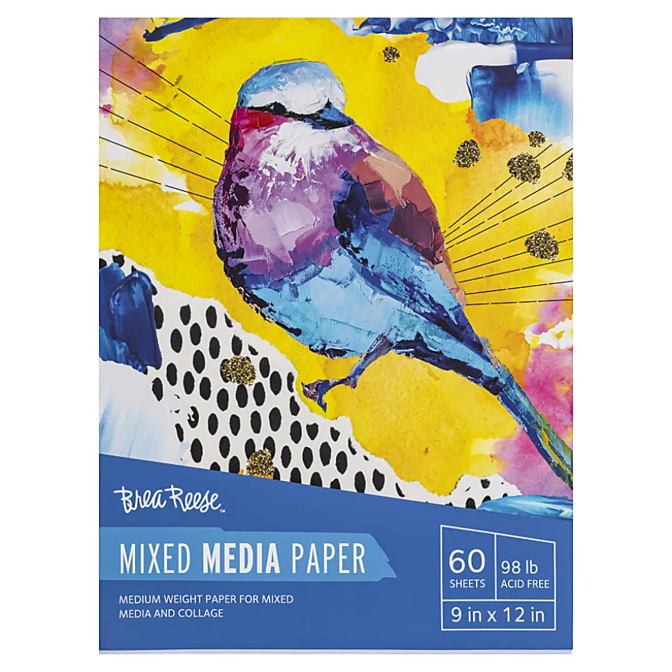 Brea Reese Mixed Media Paper Pad, 9" x 12", 60 Sheets, White